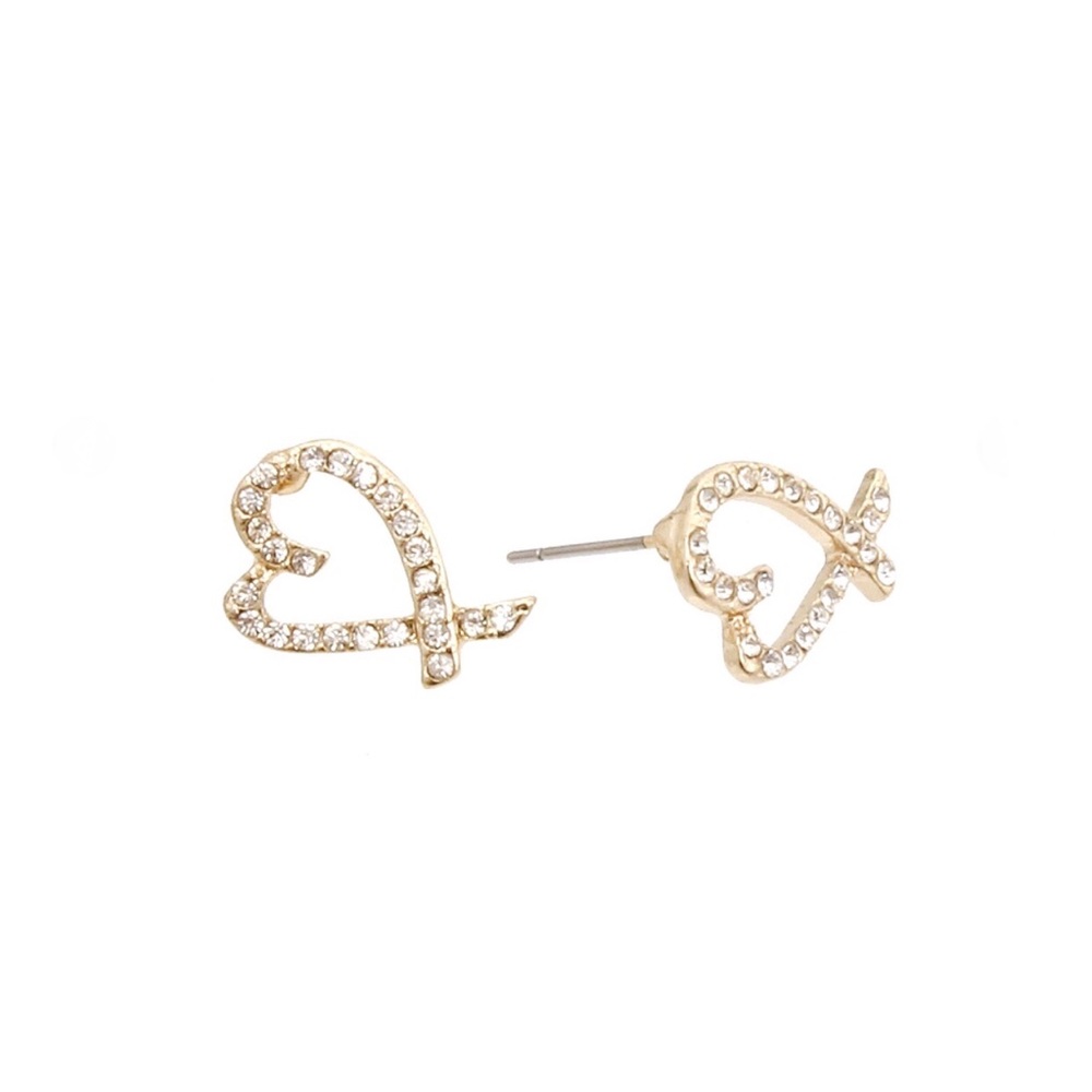 Heart Stud Earrings Gold